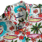 OROMEN Surf Junkie Aloha Shirt – Collar Detail and Brand Label Close-up