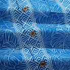 OROMEN Totem And Leaf Hawaiian Shirt — natural coconut buttons close-up