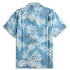 OROMEN Tropical Totem Aloha Shirt – Back View  Blue Hawaiian Print