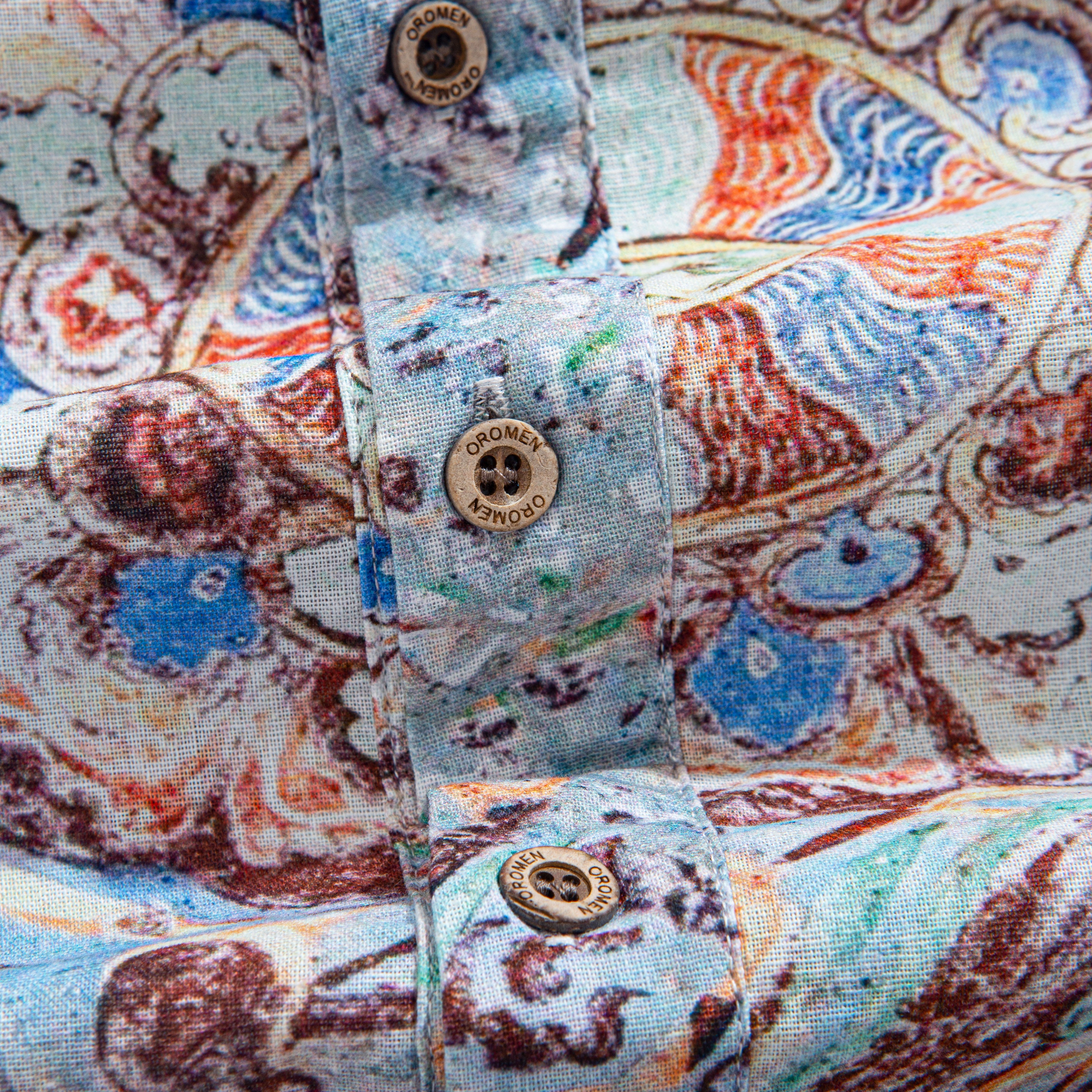 OROMEN Ukiyo-e Aloha Shirt – Model Side View