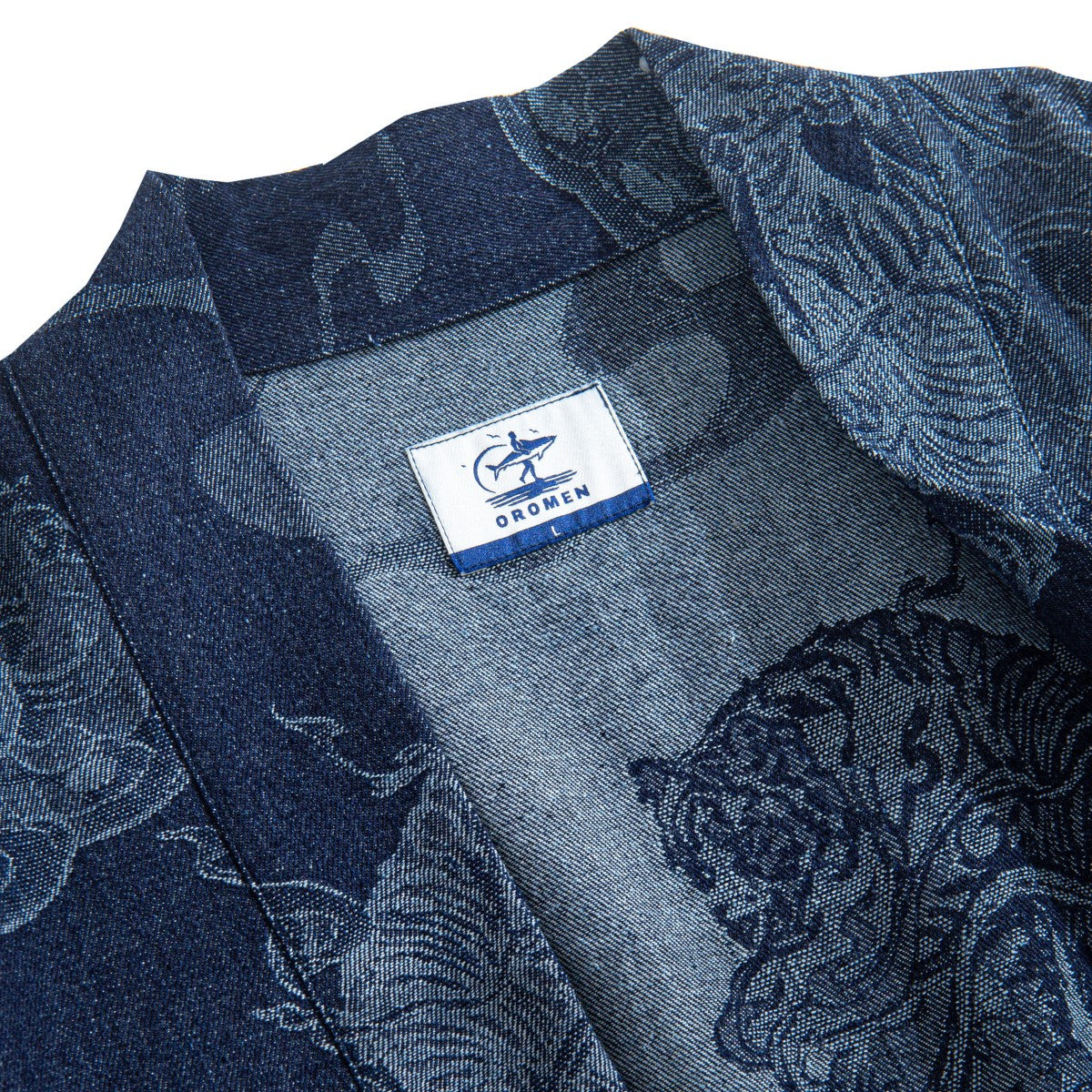 OROMEN Ukiyo-e Tiger Haori Jacket Front View – Traditional Japanese Kimono Style