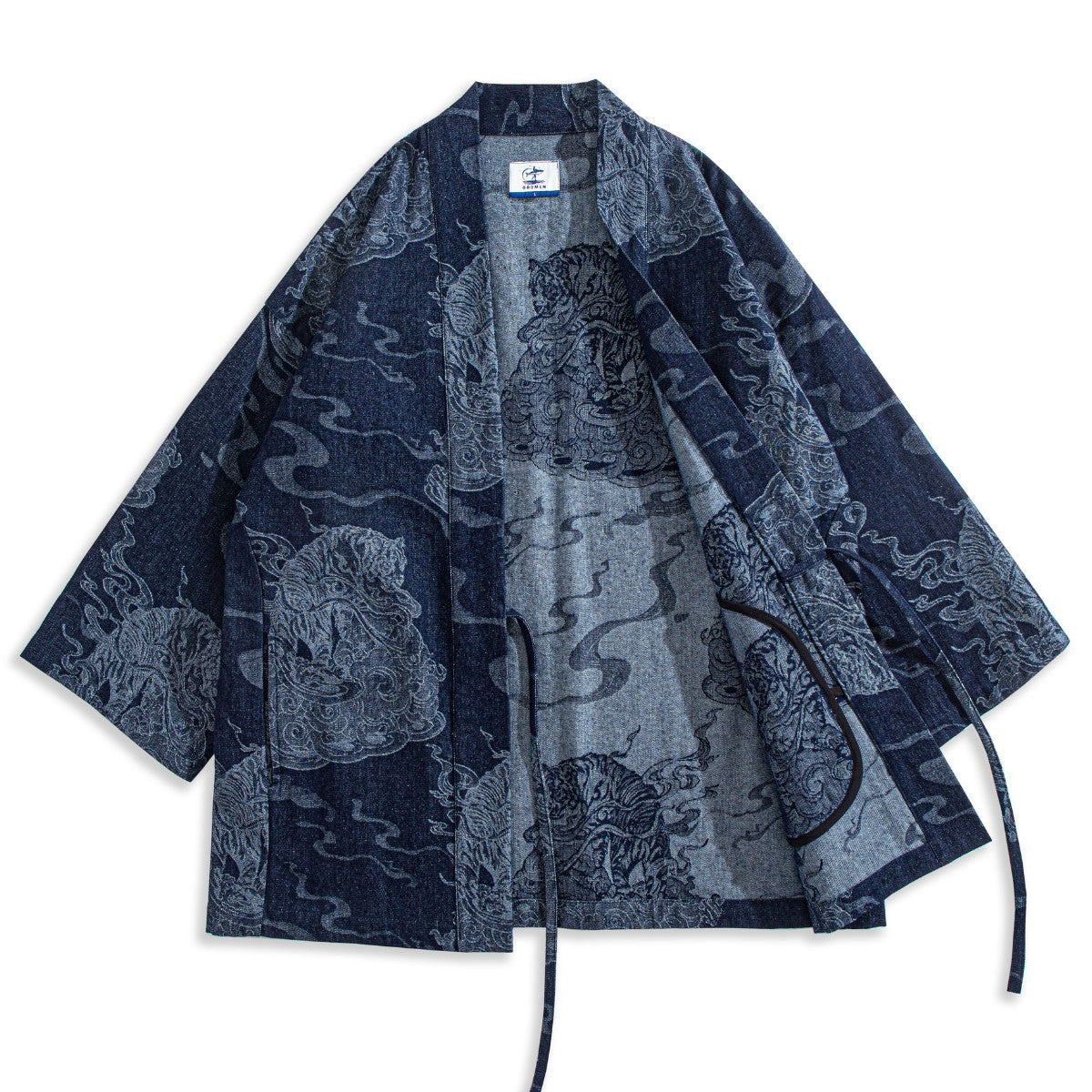 OROMEN Ukiyo-e Tiger Haori Kimono Jacket – Men's Japanese Print Outerwear