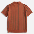 OROMEN Vintage Striped Knit Polo Shirt – Full Length View