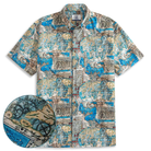 OROMEN Voyage of Verse Aloha Shirt – Front Flat Lay