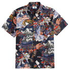 OROMEN Warrior Aloha Shirt - Japanese Ukiyo-e print with dragon and kabuto helmet design