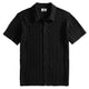 OROMEN Wave Jacquard Knit Polo black front flat lay full view