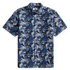 OROMEN Wave Mountain Shirt – Front Flat Lay, Ukiyo-e Mountain & Wave Print, Coconut Buttons