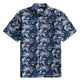 OROMEN Wave Mountain Shirt – Front Flat Lay, Ukiyo-e Mountain & Wave Print, Coconut Buttons