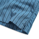 OROMEN Wheat Stripe Corduroy Shirt – Side Vent and Hem Detail, Navy Lining, Wheat Stitch Stripe Cotton