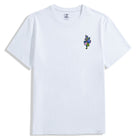 OROMEN White Floral Embroidery T-Shirt – Front View