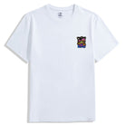 OROMEN White Psychedelic Mushroom Embroidery T-Shirt – Front View