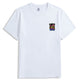 OROMEN White Psychedelic Mushroom Embroidery T-Shirt – Front View