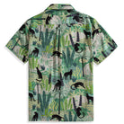 OROMEN Wild Jungle Aloha Shirt – Back View Full Black Panther & Tropical Jungle Print