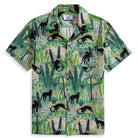 OROMEN Wild Jungle Aloha Shirt – Black Panther & Tropical Jungle Print Front View