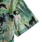 OROMEN Wild Jungle Shirt – Short Sleeve & Cuff Detail Black Panther Jungle Print