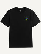 OROMEN Wildflower Embroidery T-shirt in black