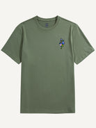 OROMEN Wildflower Embroidery T-shirt in green