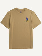 OROMEN Wildflower Embroidery T-shirt in khaki