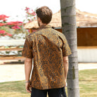 OROMEN Zebra Tattoo Aloha Shirt — hand-painted zebra print close-up