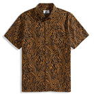 OROMEN Zebra Tattoo Hawaiian Shirt front view — hand-painted zebra stripe aloha shirt