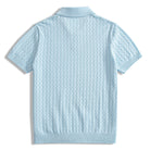 OROMEN Zigzag Hollow Knit Polo Shirt – Full Length View