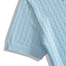 OROMEN Zigzag Hollow Knit Polo Shirt – Lifestyle Shot