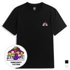 OROMEN "Eat Me" Mushroom Embroidery Crew Neck T-Shirt – Black & White Color Overview
