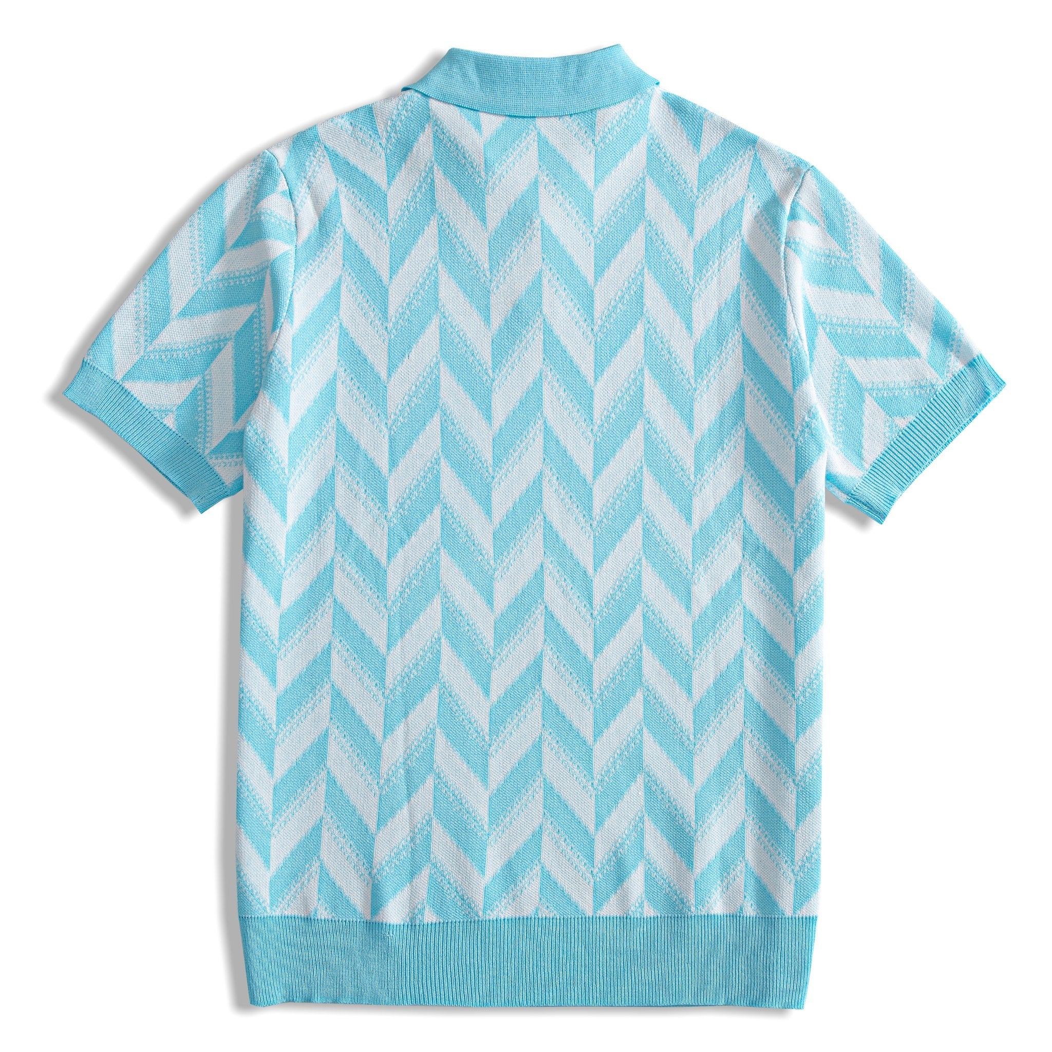 OROMEN jacquard knitted polo shirt – lifestyle shot