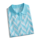 OROMEN jacquard polo shirt ribbed sleeve close-up