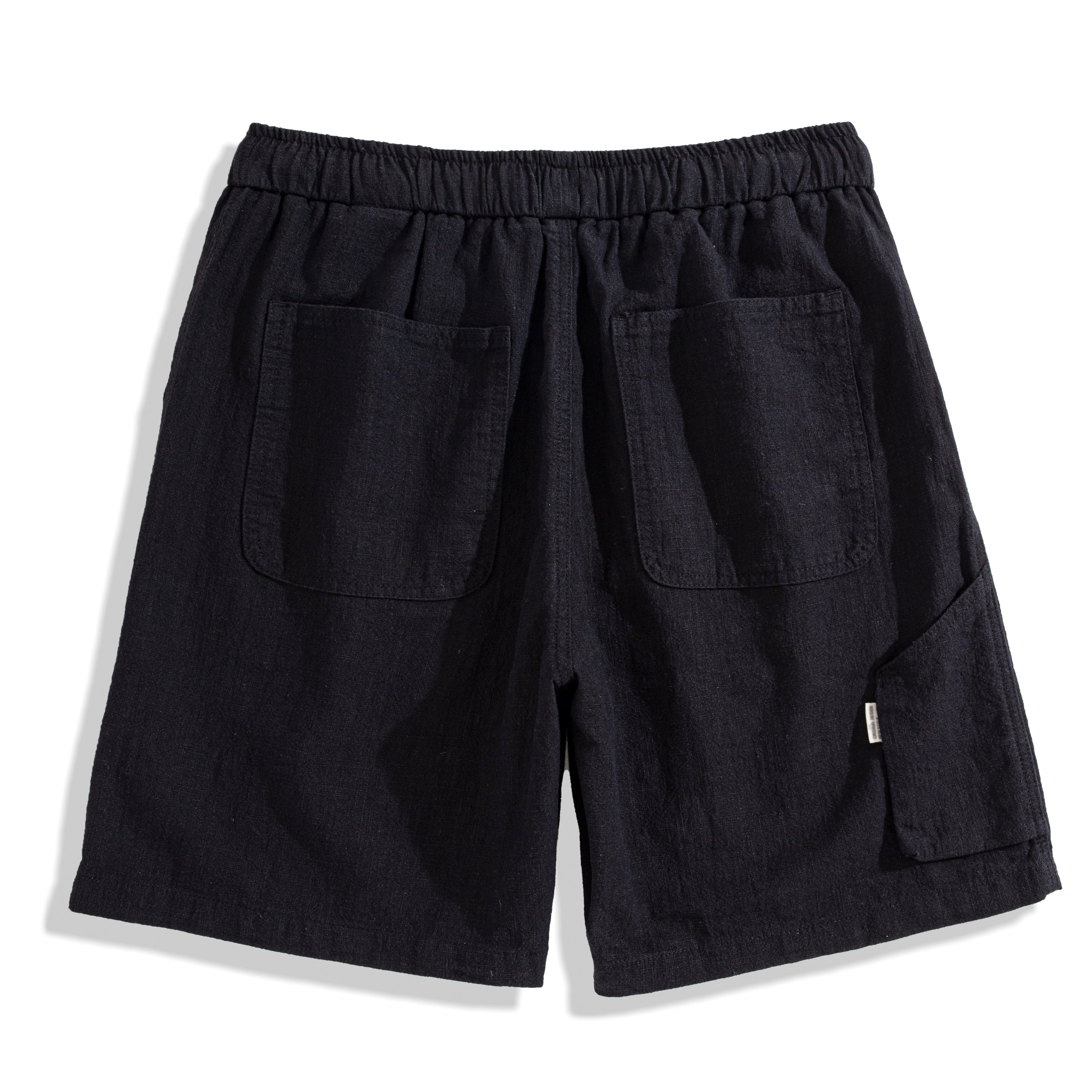 OROMEN linen cotton shorts fabric close-up – premium linen texture