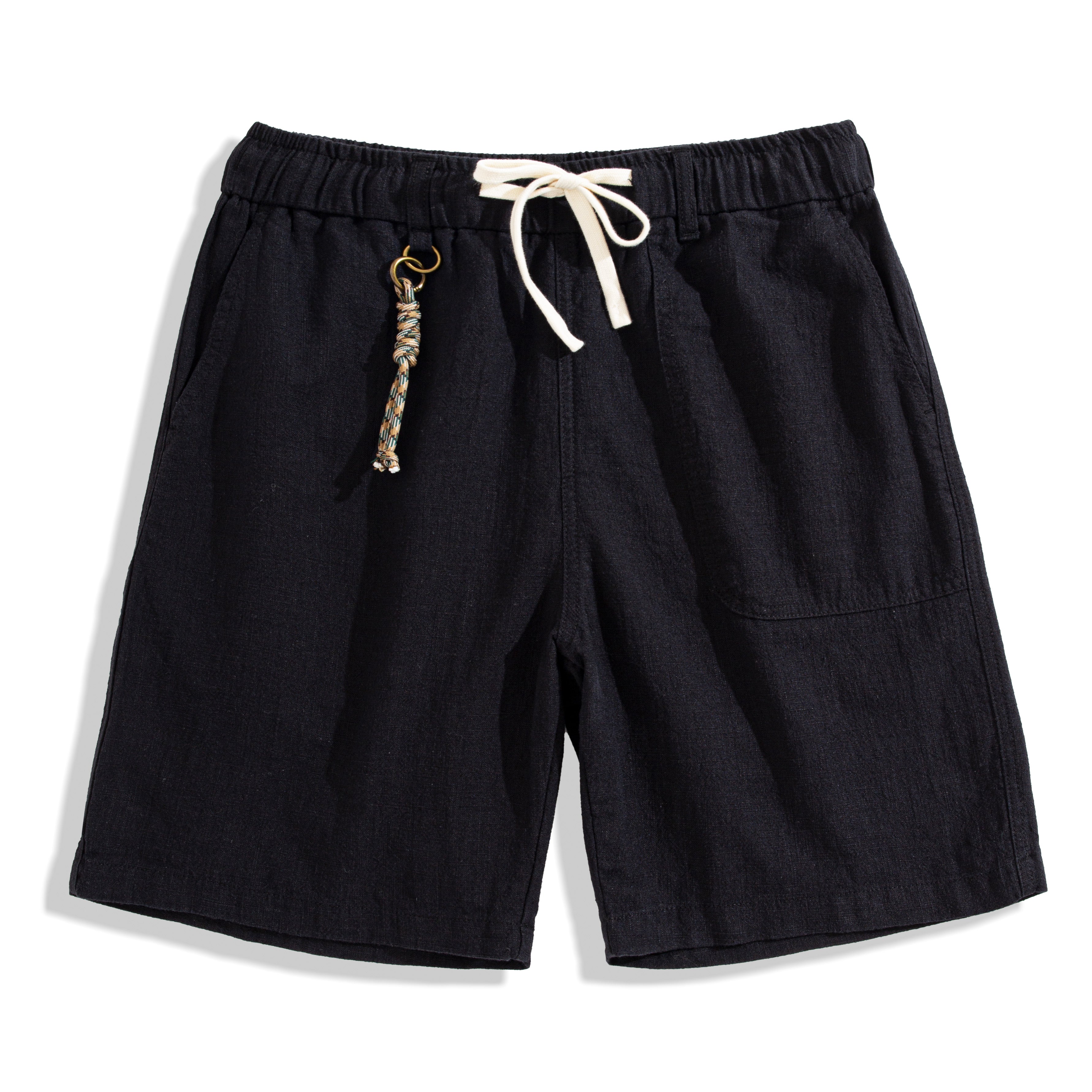 OROMEN linen cotton shorts front view – relaxed fit summer bottoms