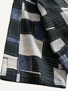 OROMEN patchwork kimono cardigan sleeve cuff close-up