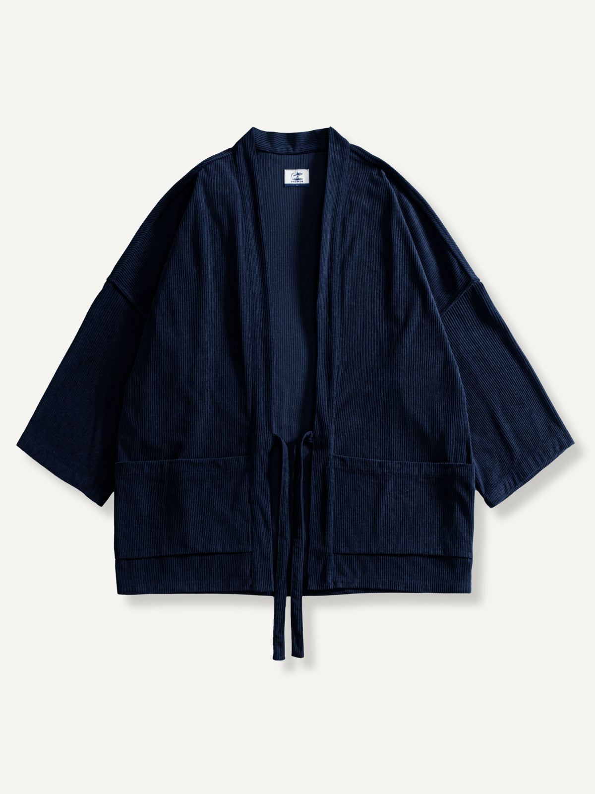 OROMEN pleated haori kimono, front flat lay