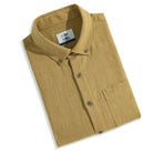 OROMEN tailored linen shirt - 100% pure linen short sleeve with clean no-pleat design