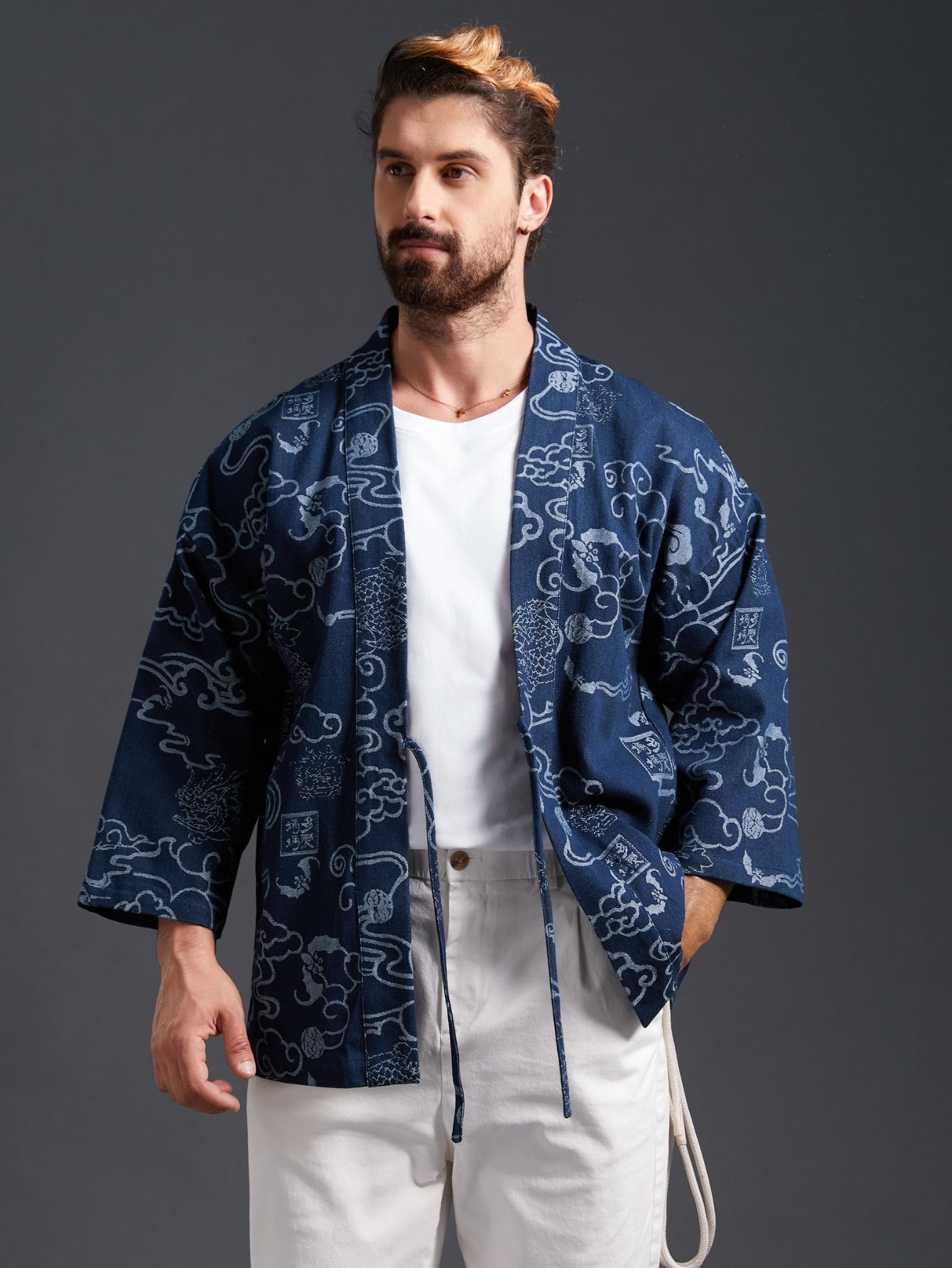 OROMEN  Auspicious Clouds  Kimono Haori Jacket  Model Promotional Images