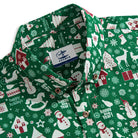 OROMEN-Christmas-In-The-Snow-Shirt-Collar-&-Brand-Label-Detail-Coconut-Buttons-Green-Christmas-Print