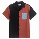 OROMEN Colorblock Cotton Shirt – Front Flat Lay