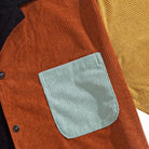 OROMEN Contrast Corduroy Shirt Chest Pocket Detail – Patchwork