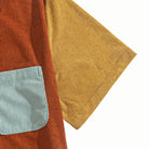 OROMEN Contrast Corduroy Shirt Sleeve & Cuff Detail