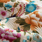 OROMEN Crane Floral Shirt – Gold Thread Outlining on Peony Print Fabric