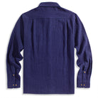 OROMEN Indigo Tailored Linen Shirt – Back View
