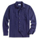 OROMEN Indigo Tailored Linen Long Sleeve Shirt – Navy