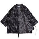 OROMEN Jacquard Crackle Kimono Jacket – open front flat lay, crackle texture detail