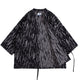 OROMEN Jacquard Crackle Kimono Jacket – open front flat lay, crackle texture detail