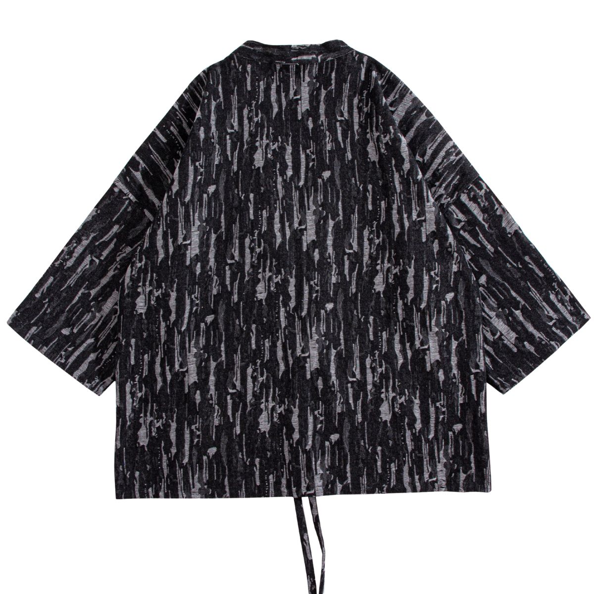 OROMEN KIMONO015 Jacquard Crackle Kimono Jacket, back view, relaxed haori silhouette