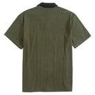 OROMEN Military Green Corduroy Patchwork Shirt – Back Flat Lay