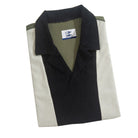 OROMEN Military Green Corduroy Shirt Folded Display – Three-Tone Patchwork