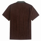 OROMEN Retro Contrast Corduroy Shirt – Back Flat Lay