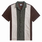 OROMEN Retro Contrast Corduroy Shirt – Front Flat Lay