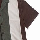 OROMEN Retro Corduroy Shirt Sleeve & Cuff Detail – Patchwork